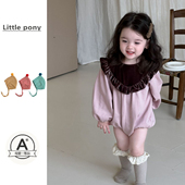 婴幼儿秋季 可爱爬服 洋气花边领哈衣儿童长袖 新款 包屁衣女宝宝韩版