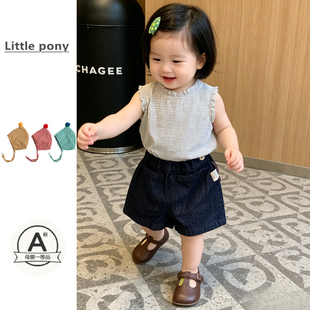 韩版女童夏季薄款裤子女宝宝牛仔短裤新款宽松百搭洋气儿童裤子潮