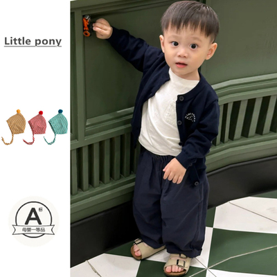 儿童秋季新款针织开衫打底衫套装