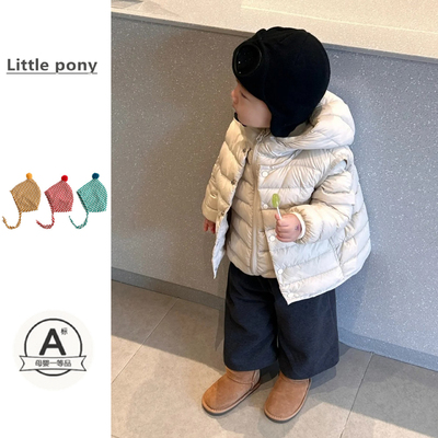 婴儿秋冬新款羽绒服男女宝宝保暖轻薄羽绒马甲外套外出服羽绒背心