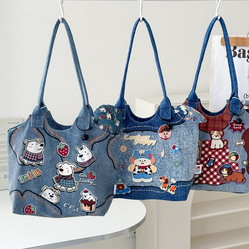 2026新款时尚百搭牛仔布单肩包