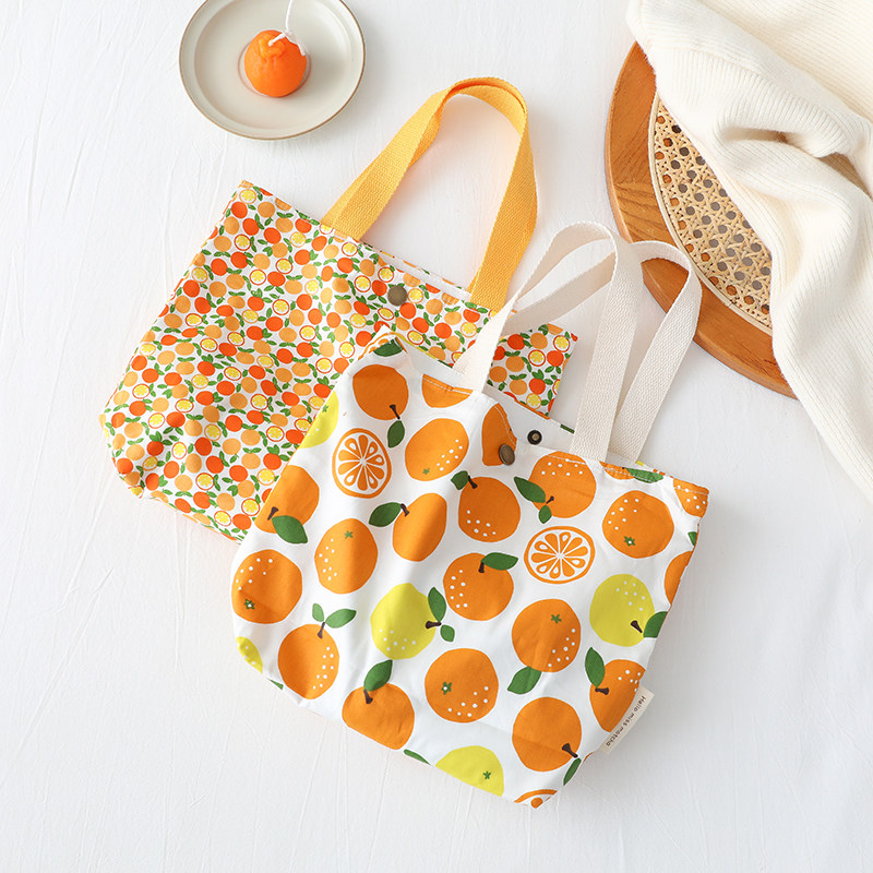 中号 水果桔子小碎花手拎包女 大容量布艺妈咪包手提包休闲,箱包皮具/热销女包/男包,通用款女包,淘宝优惠券,粉丝福利购,淘宝优惠卷