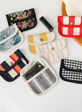 ins帆布卡包女迷你口袋零钱包短款学生防水银行卡证件包驾驶证包