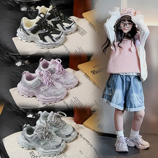 儿童春季鞋子网面透气女童运动鞋2026新款春款男童网鞋实心底童鞋