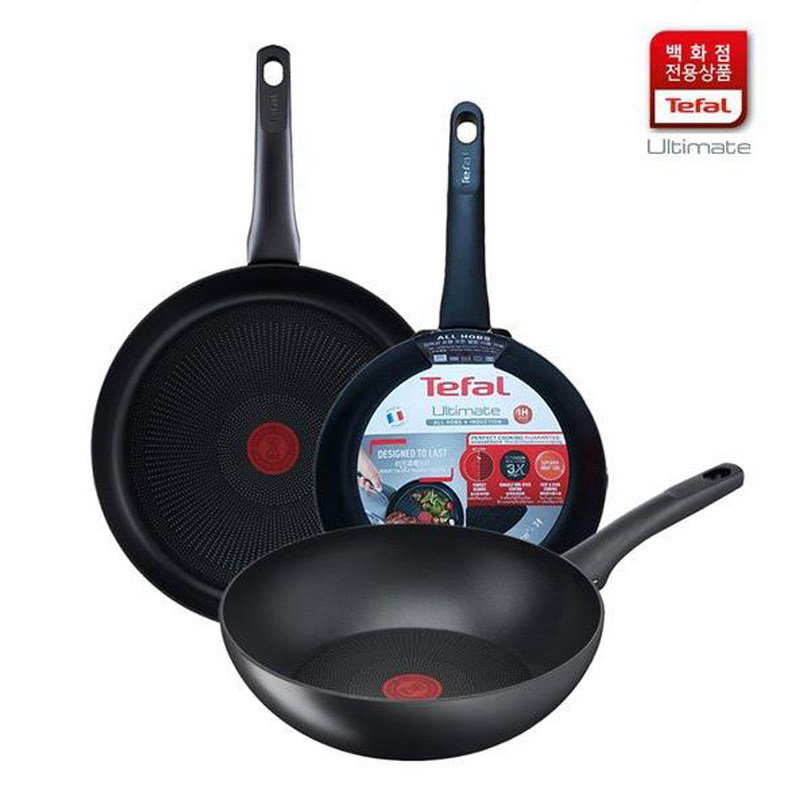 法国产 特福tefal原装进口正品镀钛5层3X不粘锅炒锅平底锅28cm