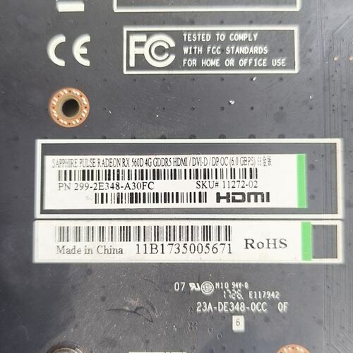议价蓝宝石SAPPHIRE RX560D 4G白金版显卡，4G显