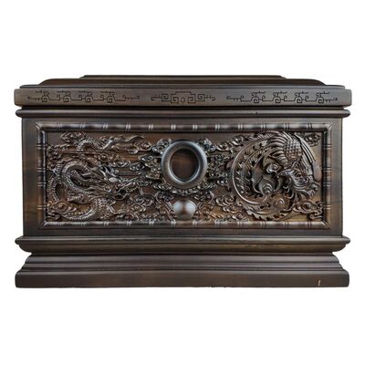黑紫檀木实木骨灰盒全实木寿盒紫气瑞祥2款防潮殡葬用品男女通用