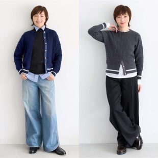 毛衣女春秋冬新款按扣开衫软糯竖条细腻麻花有大码外贸日单针织衫