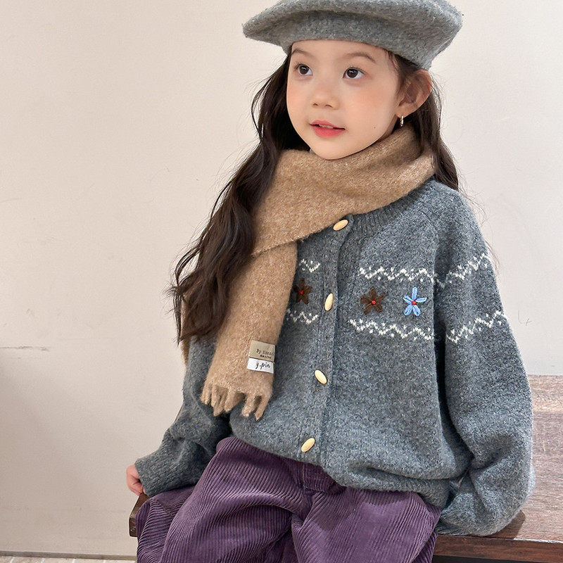 女童宝宝手工复古小花毛衣羊毛针织开衫春秋重工款外套,童装/婴儿装/亲子装,毛衣/针织衫,淘宝优惠券,粉丝福利购,淘宝优惠卷