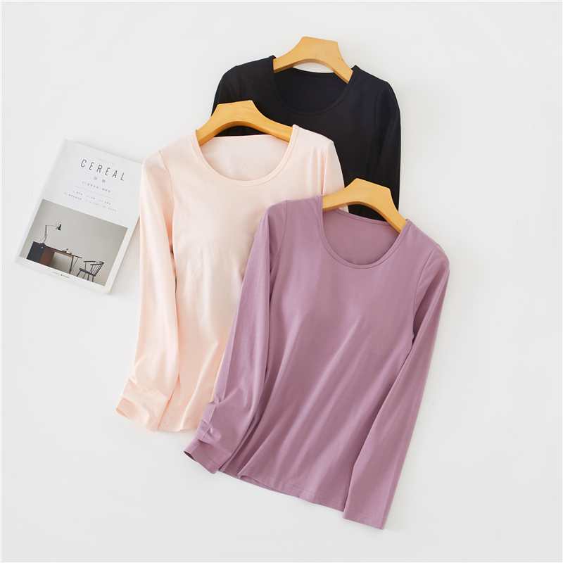 长袖秋衣免文胸瑜伽运动风背心