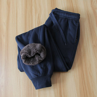 日系复古保暖棉裤 男加绒加厚休闲裤 羊羔绒卫裤 小日子原单货秋冬季