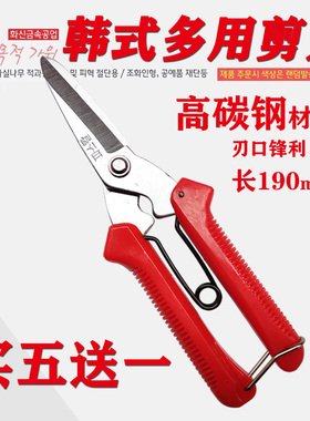 韩国花信剪刀韩式多功能包装铁皮铁丝线槽工业剪子园艺剪采摘修枝