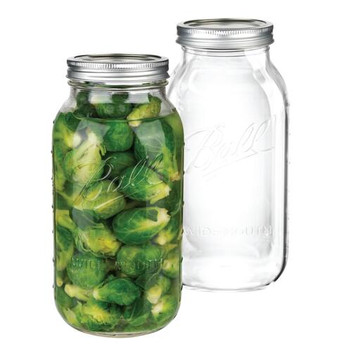 ball mason jar64 盎司宽口梅森罐半加仑(约 1.8 升)大罐,2 夸脱