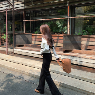 气质直筒小微喇西装 显瘦拖地长裤 裤 修身 秋冬垂感高级感窄版 bigyu