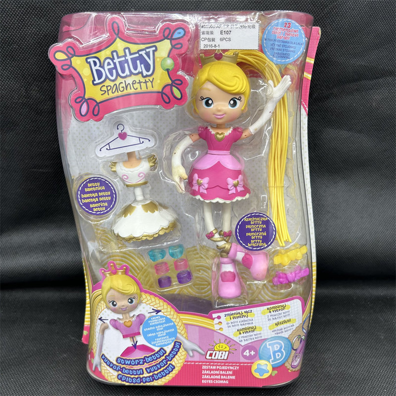 正版BETTYSPAGHETTY公主卡通换装发型娃娃编发乐趣女孩过家家玩具