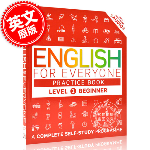 现货 人人学英语 入门级教程练习册 英文原版 English for Everyone Practice Book Level 1 DK新视觉 英语自学教程