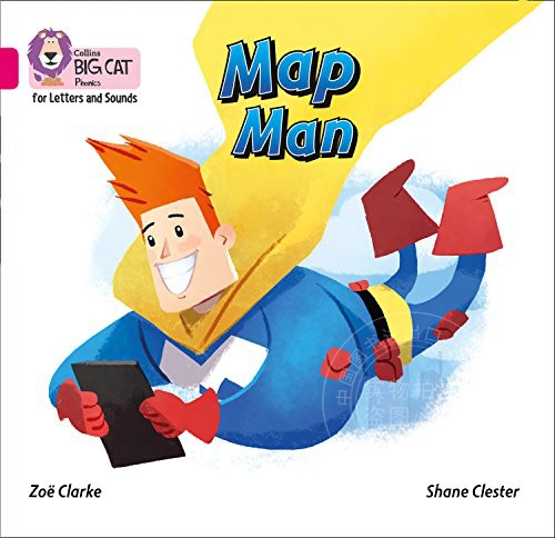 现货！英文原版Collins Big Cat Phonics for Letters and Sounds – Map Man Big Book: Band 01A/Pink A