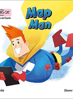 现货！英文原版Collins Big Cat Phonics for Letters and Sounds – Map Man Big Book: Band 01A/Pink A