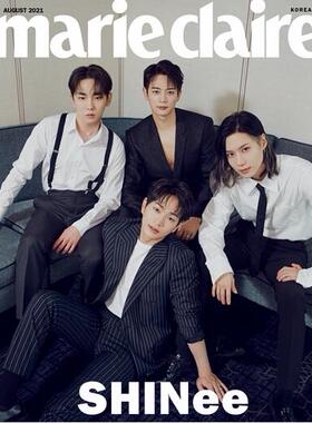 SHINee封面 韩国人气偶像组合 进口杂志 嘉人Marie claire韩版 2021年8月女性时尚生活杂志