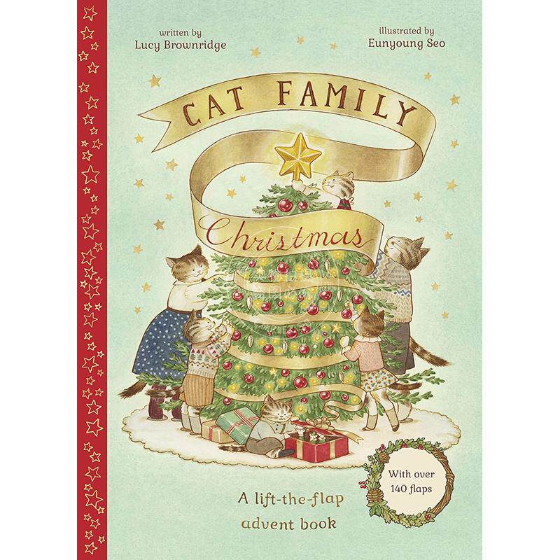 预售 猫猫家族圣诞节 猫猫家族系列1 露西·布朗里奇 Lucy Brownridge 翻翻页 精装儿童绘本 英文原版 Cat Family Christmas 3-6岁