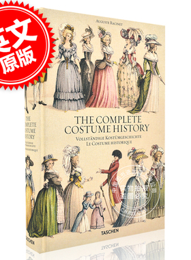 现货 英文原版 古典宫廷服装设计史 礼服大历史集 Racinet: Complete Costume History XL 奥古斯特 拉西 Taschen 精装大开本 塔森