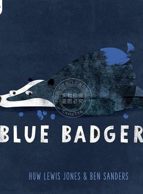 现货 深蓝色獾 儿童图画书 艺术插画绘本  英文原版 Blue Badger