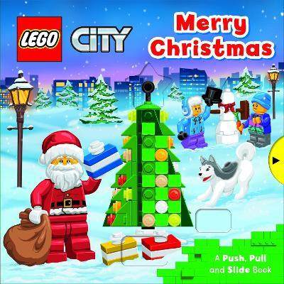乐高圣诞节机关操作书 英文原版 LEGO (R) City. Merry Christmas : A Push  Pull and Slide Book 儿童启蒙纸板书
