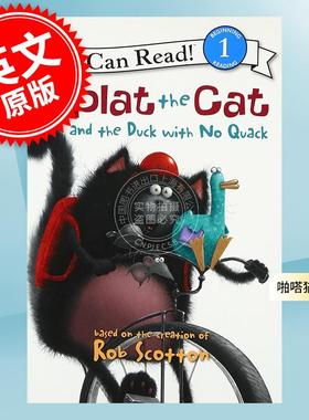 现货 啪嗒猫系列 英文原版 I Can Read Splat the Cat 吴敏兰书单 儿童经典绘本故事书 Splat the Cat and the Duck with No Quack