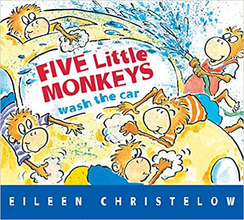 现货 Five Little Monkeys Wash the Car 英文原版 五只小猴子在洗车 进口儿童绘本故事书