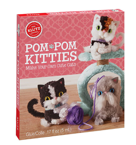 现货 毛线动物编制玩具 游戏儿童益智图书 6-12岁 英文原版 Pom-Pom Kitties: Make Your Own Cute Cats [kluzt]
