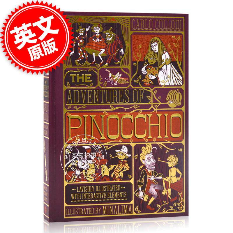 木偶奇遇记匹诺曹精装彩绘机关手工立体书英文原版AdventuresofPinocchio哈利波特MinaLima工作室设计珍藏童话故事