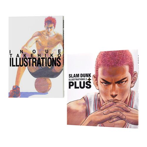 现货 灌篮高手 全彩原画集手稿 进口日文 全套2本 PLUS / SLAM DUNK ILLUSTRATIONS 1+2 井上雄彦 樱木花道 精装