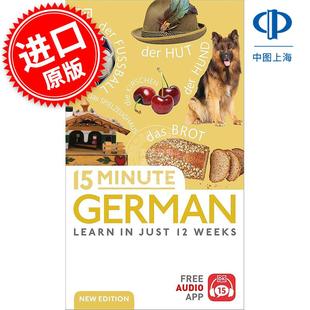 DK出版 Weeks German 15分钟德语：12周内学会德语 语言学习手册 Learn 英文原版 社 Just 现货 Minute