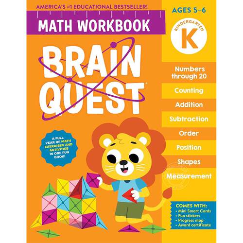 脑力挑战数学练习册系列：幼儿园篇 少儿英语教辅书 英文原版 Brain Quest Math Workbook：Kindergarten 4-5岁