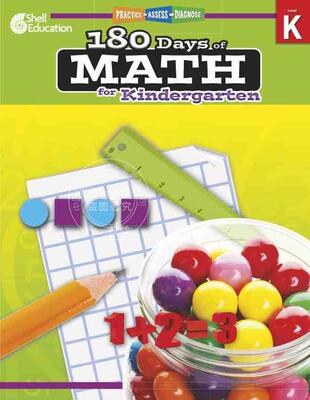 预售 按需印刷 180 Days of Math for Kindergarten