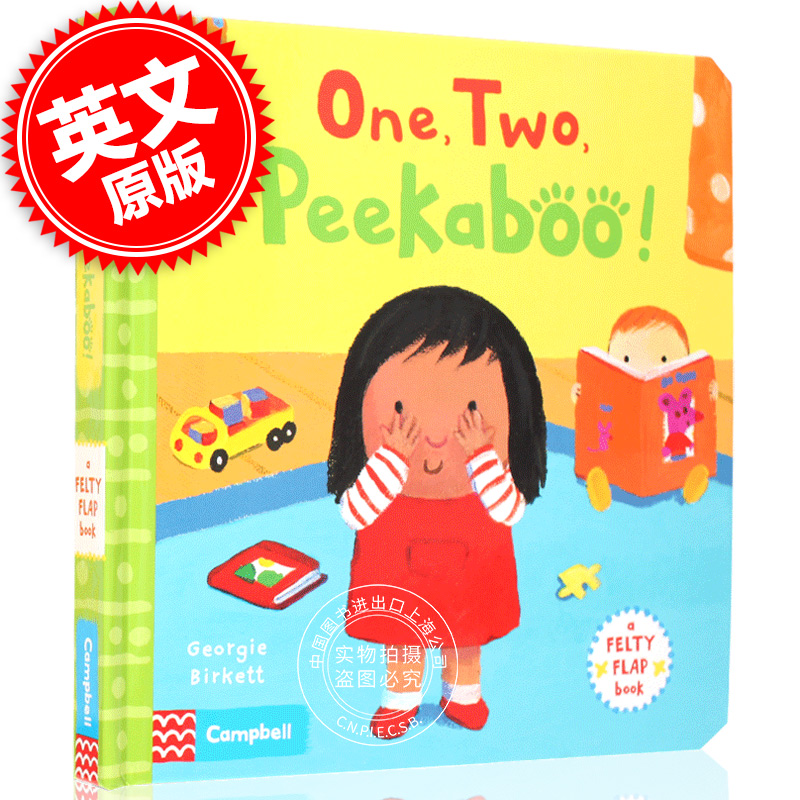 现货 一，二，躲猫猫！ 英文原版 Felty Flaps: One, Two, Peekaboo! 绘本故事 躲猫猫 儿童读物