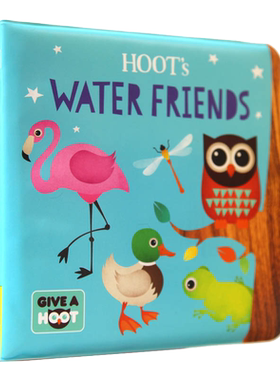 现货 英文原版  猫头鹰的洗澡书 Hoot\'s Water Friends 互动游戏书 纸板 卡板 撕不烂书籍 儿童启蒙认知 低幼英语绘本