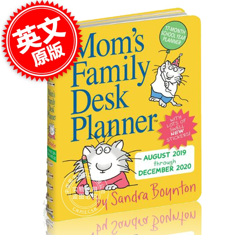 现货 妈妈的家庭桌面计划日历2020 软封面装订 待办清单 英文原版 Mom's Family Desk Planner Calendar 2020