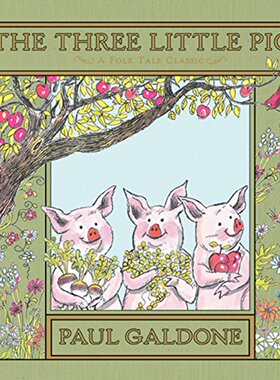 现货 三只小猪精装儿童绘本故事书英文原版经典民间故事系列The Three Little Pigs( Folk Tale Classics)paul galdone蓝思550L