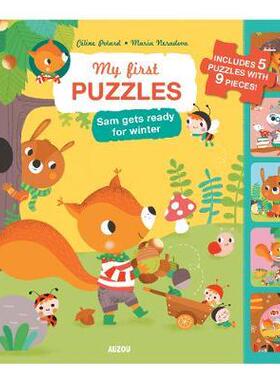 现货 山姆准备过冬了 英文原版 MY FIRST PUZZLES: SAM THE SQUIRR 拼图 儿童 幼儿