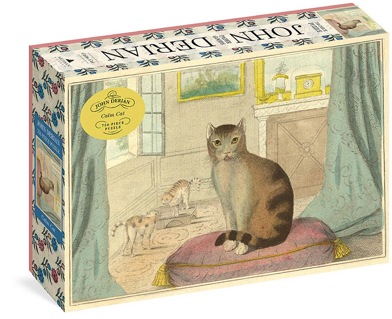 现货 约翰·德里安 淡定小猫拼图 750片艺术拼图生日礼物 英文原版 John Derian Paper Goods: Calm Cat 750-Piece Puzzle