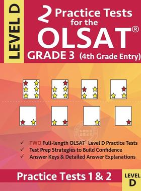 预售 按需印刷 2 Practice Tests for the OLSAT Grade 3 (4th Grade Entry) Level D