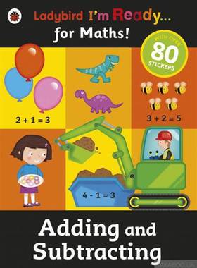现货 I'm Ready for Maths Sticker Workbook Adding and Subtracting (Ladybird I'm Ready) 英文原版 儿童读物