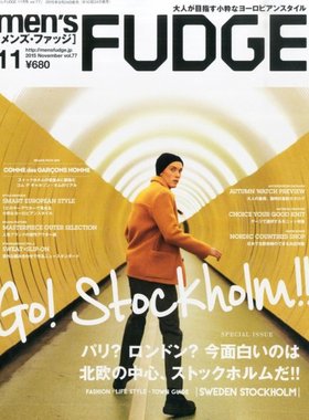 【全年订阅】日本原装日文杂志 men’s FUDGE 男性时尚