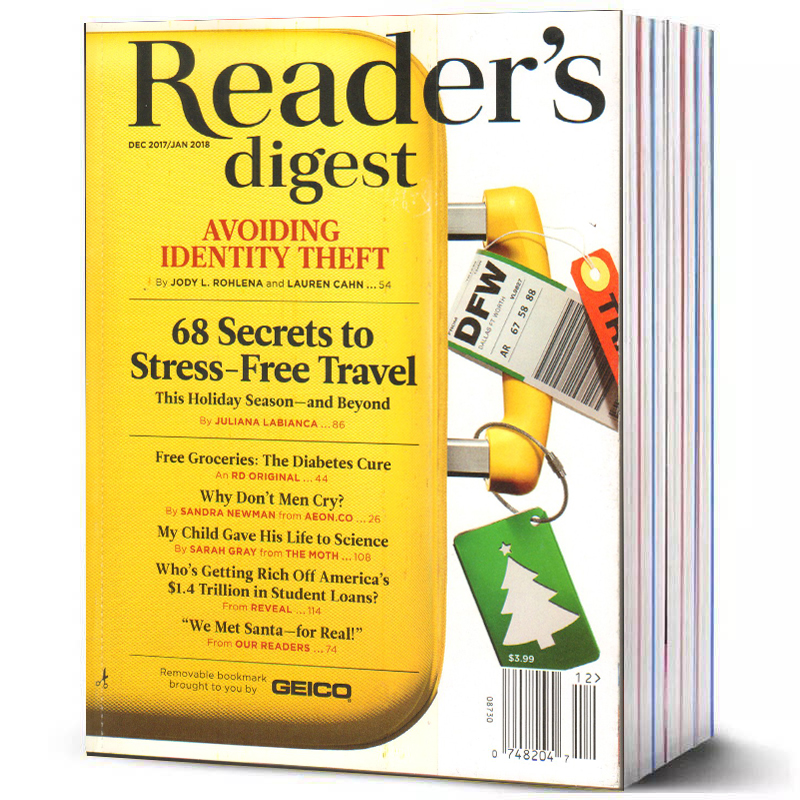 【全年订阅】读者文摘 Reader's Digest (US Ed.) 全年 书籍/杂志/报纸 期刊杂志 原图主图