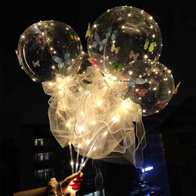 发光蝴蝶纬纱波波球表白求婚摆摊