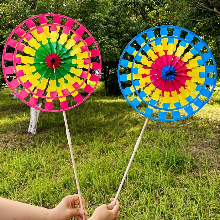 新款双层老北京风车儿童玩具户外装饰学校活动道具景区摆地摊批发,玩具/童车/益智/积木/模型,风车,淘宝优惠券,粉丝福利购,淘宝优惠卷