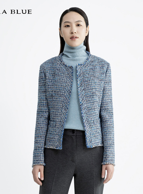 喀啦CARABLUE 气质修身通勤简约小香风上衣KC233MWJ0019