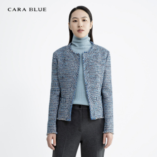 喀啦CARABLUE 通勤简约小香风上衣KC233MWJ0019 气质修身
