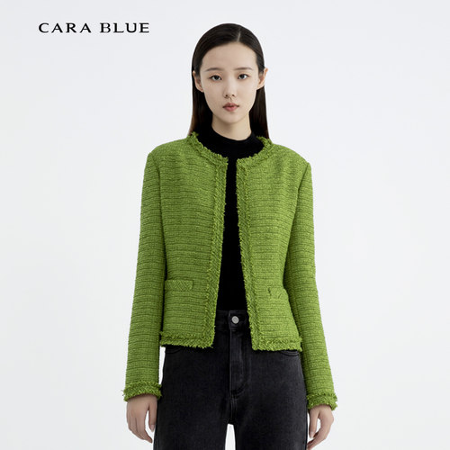 喀啦CARABLUE 气质通勤时尚百搭香风上衣 KB233MWJ0112
